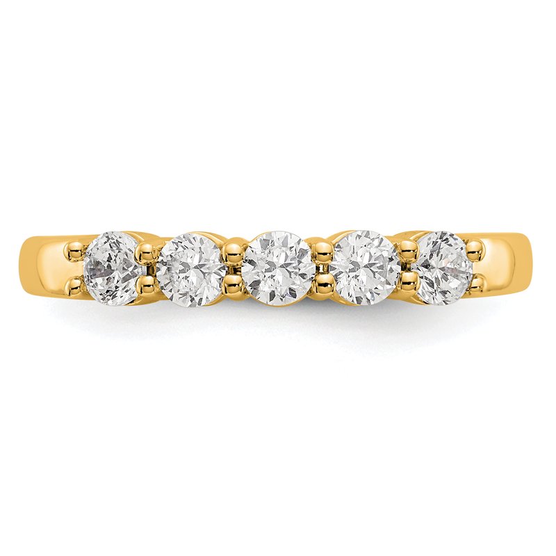 14K White Gold 1/3 carat Lab Grown Diamond VS+ F+ Complete Round Five Stone Ring