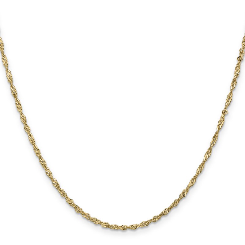 14K 10 inch 1.70mm Singapore with Lobster Clasp Anklet