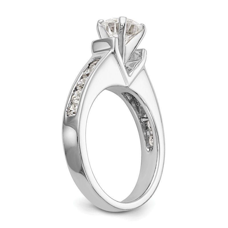 14K White Gold 1/2 carat Lab Grown Diamond VS+ F+ Semi-Mount Peg Set Engagement Ring