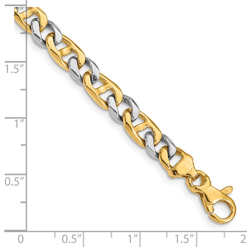 14K Two-tone 18 inch 5.6mm Hand Polished Fancy Link with Fancy Lobster Clasp Chain