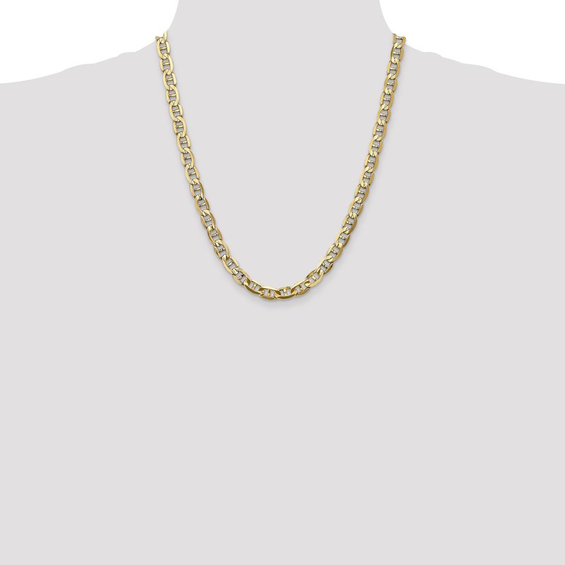 14K 18 inch 7mm Concave Anchor with Lobster Clasp Chain