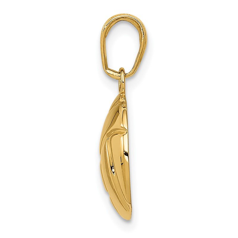 14K Polished Domed Volleyball Pendant