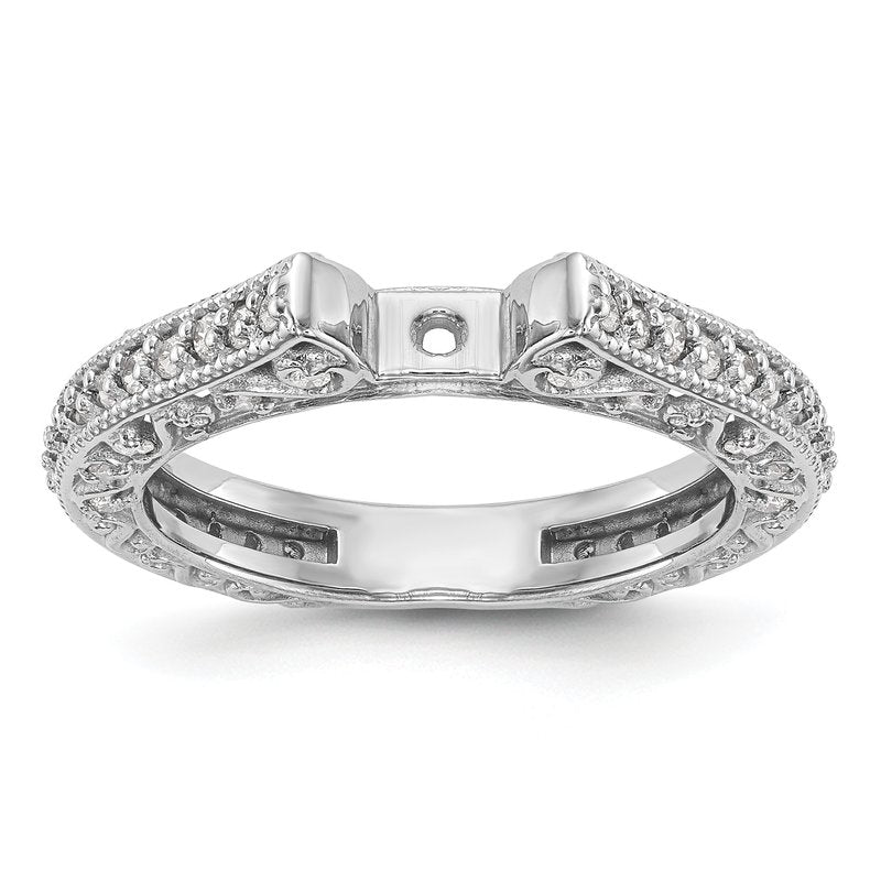 14K White Gold 1/2 carat Lab Grown Diamond VS/SI  D E F  Semi Mount Peg Set Ring