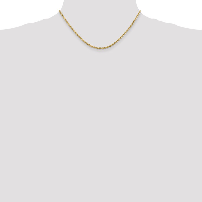 14K 26 Inch 2.75mm Diamond-cut Quadruple Rope Lobster Clasp Chain