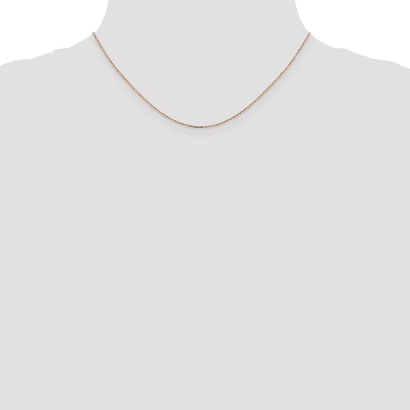 14K Rose Gold 10 inch 1.10mm Diamond-cut Cable with Lobster Clasp Chain