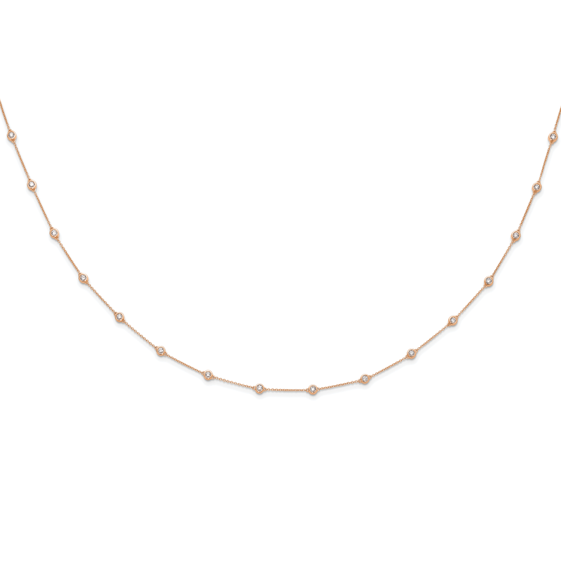 14K Rose Gold 3/8 carat Lab Grown Diamond VS+ F+ Complete 7 Station 7 in Bracelet
