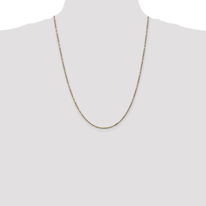 14K 10 inch  1.8mm Diamond-cut Milano Rope with Lobster Clasp Anklet