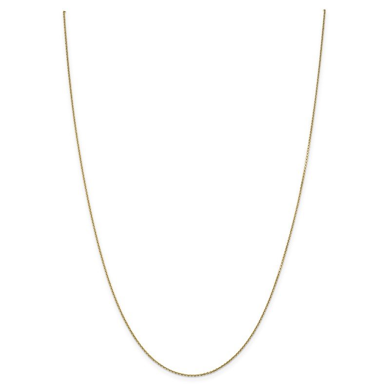 14K 26 inch .9mm Diamond-cut Round Open Link Cable with Lobster Clasp Chain