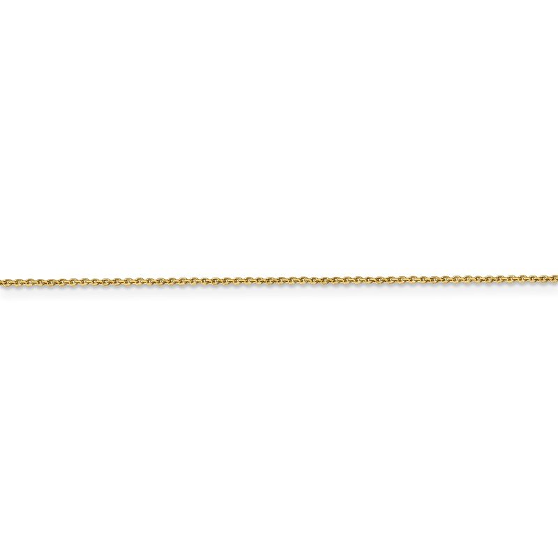 14K 26 inch .9mm Diamond-cut Round Open Link Cable with Lobster Clasp Chain