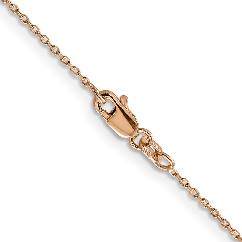 14K Rose Gold 10 inch 1.10mm Diamond-cut Cable with Lobster Clasp Chain