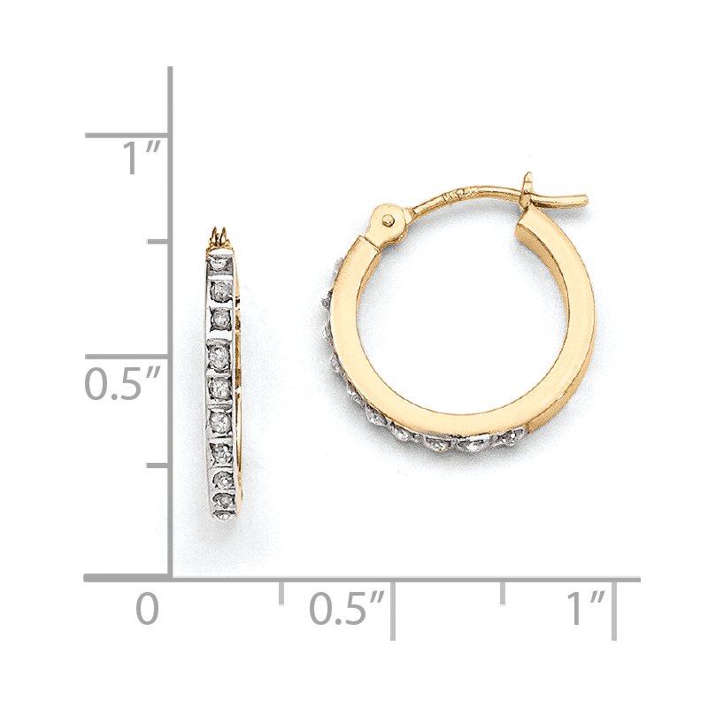 14k Diamond Fascination Small Hinged Hoop Earrings