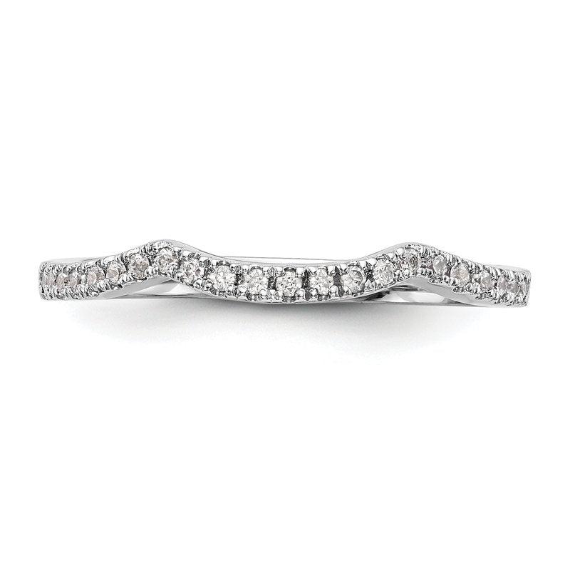 14K White Gold 1/5 carat Lab Grown Diamond VS/SI  D E F  Wedding Band