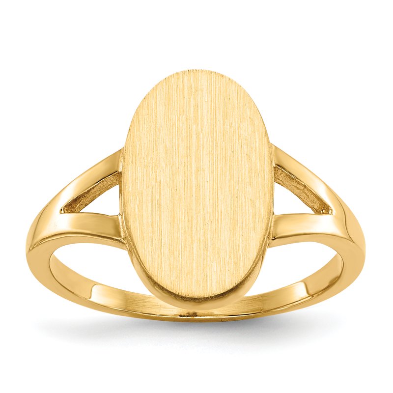 14k 8.5x14.5mm Closed Back Signet Ring