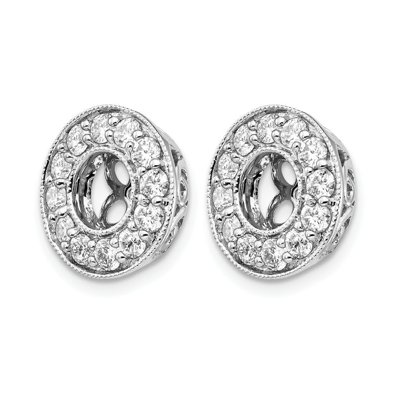 14K White Gold 1/2 carat Lab Grown Diamond VS+ F+ for 5-5.5mm Studs Complete Earring Jackets