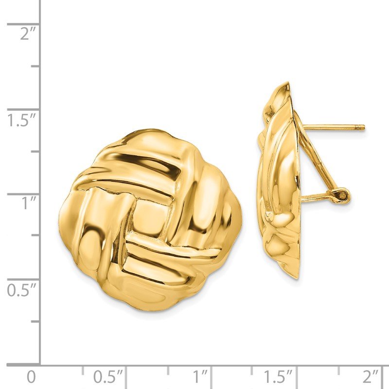 14k Polished Fancy Omega Back Post Earrings
