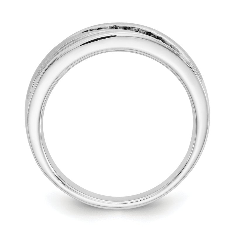 14K White Gold Men's 1/2 carat Lab Grown Diamond VS/SI  D E F  Brushed and Polished Band