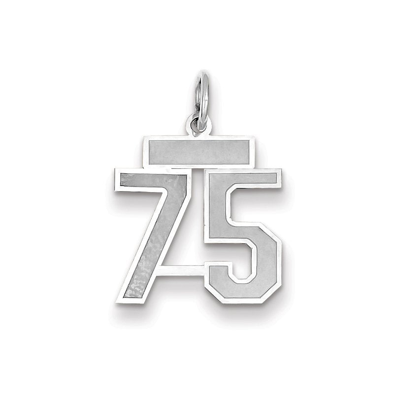 14kw Small Satin Number 75 Charm