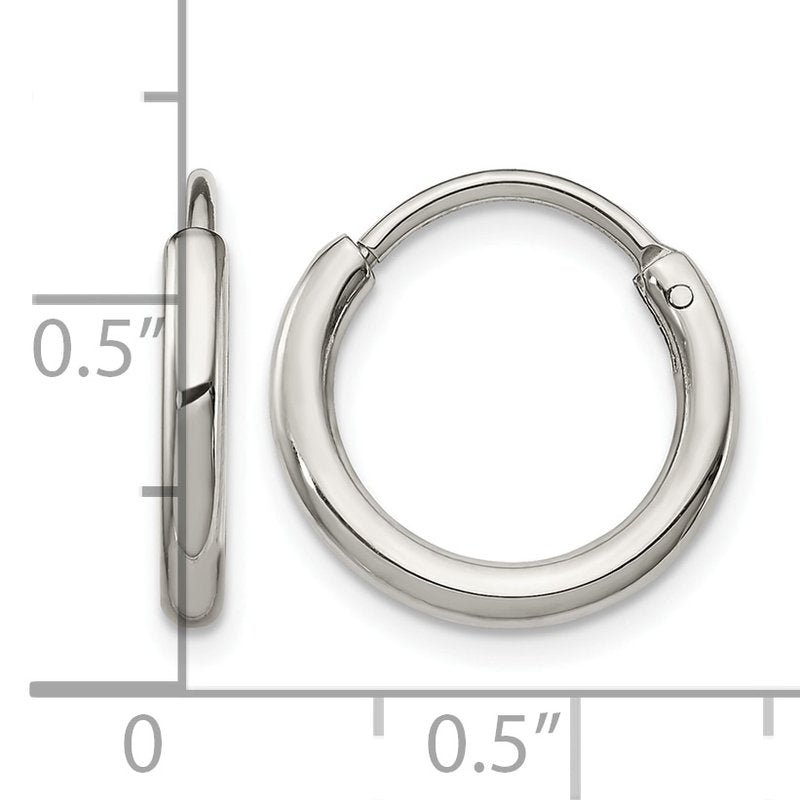 Stainless Steel Polished 2mm Endless Hoop Earrings