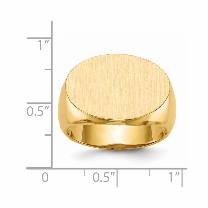 14k 20.5x14.0mm Open Back Mens Signet Ring