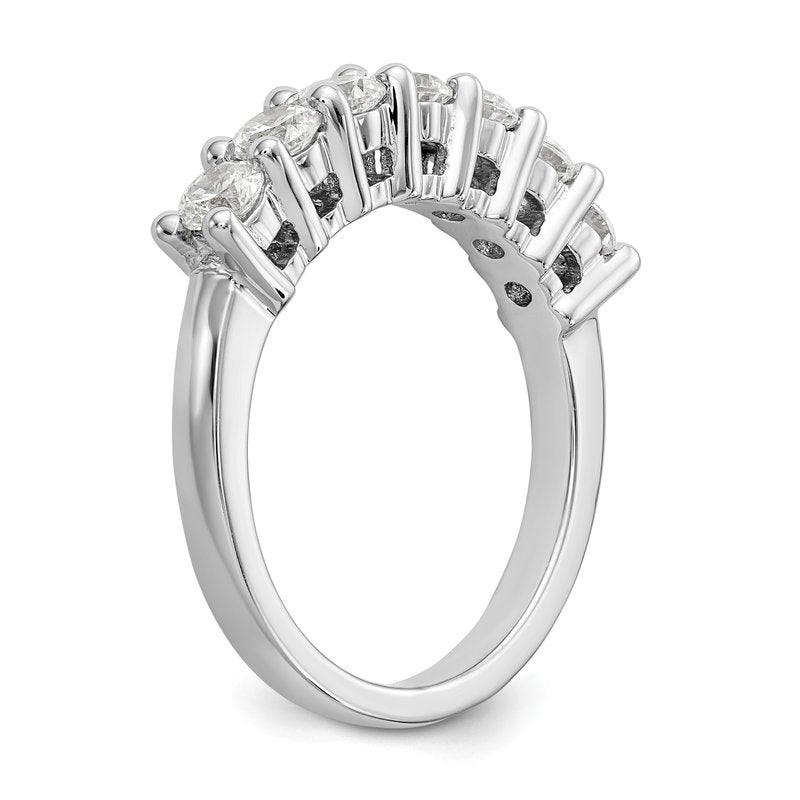 14K White Gold 3/4 carat Lab Grown Diamond VS/SI  D E F  7 Stone Band