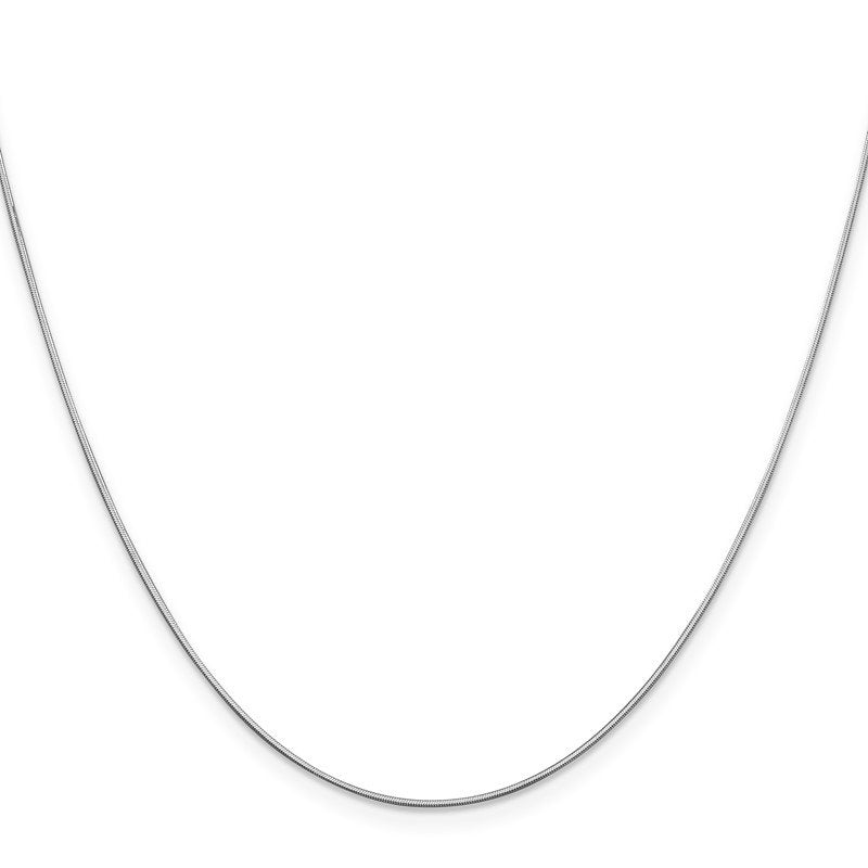 14K White Gold 10 inch .6mm Octagonal Snake with Lobster Clasp Anklet