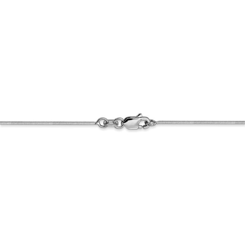 14K White Gold 10 inch .6mm Octagonal Snake with Lobster Clasp Anklet