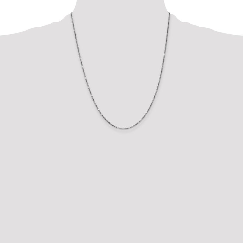 14K White Gold 14 inch 1mm Box with Lobster Clasp Chain