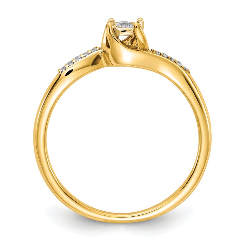 14k White Gold Diamond Bypass Ring