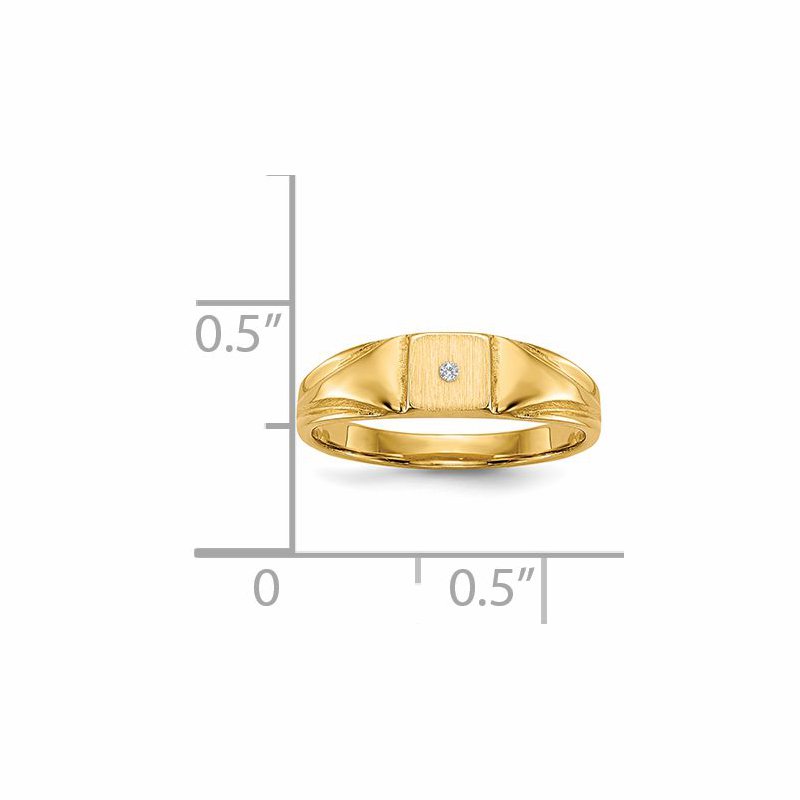 14k Child's AA Diamond Closed Back Signet Ring