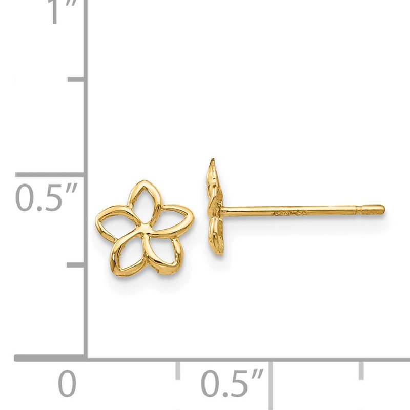 14k Plumeria Post Earrings