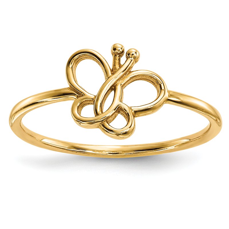 14k Polished Butterfly Ring