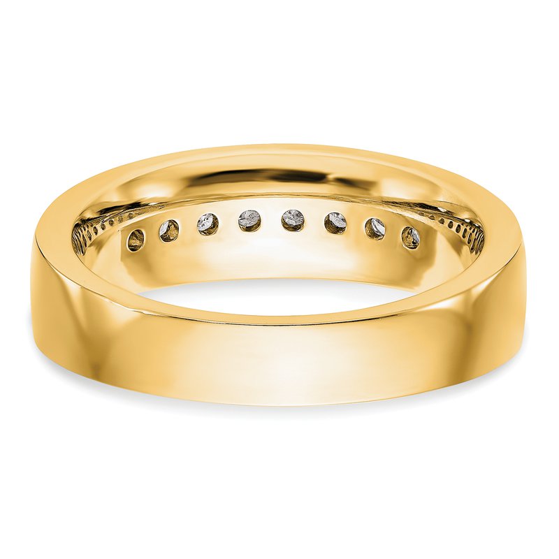 14K White Gold Men's 1/3 carat Lab Grown Diamond VS+ F+ Complete Channel Band
