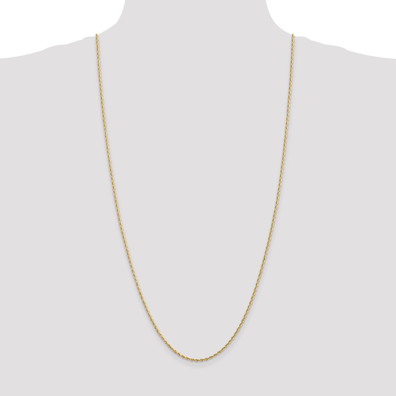 14K 10 Inch 2mm Diamond-cut Quadruple Rope Lobster Clasp Anklet