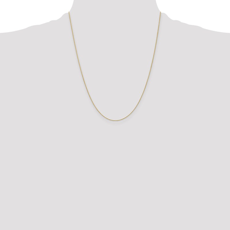 14K 10 inch .8mm Diamond-cut Parisian Wheat with Lobster Clasp Anklet
