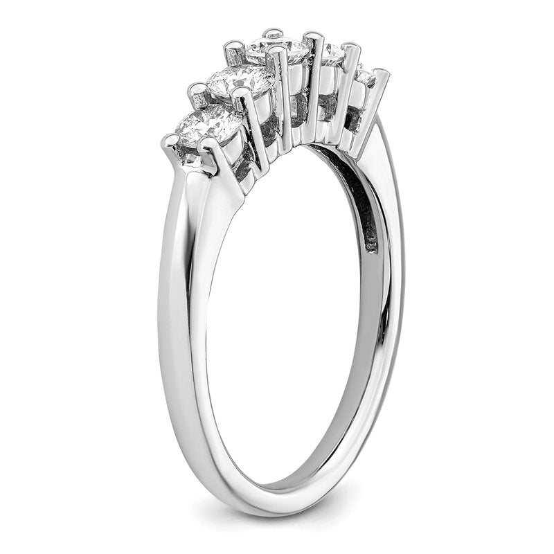 14K White Gold 1/2 carat Lab Grown Diamond VS/SI  D E F  5 Stone Ring