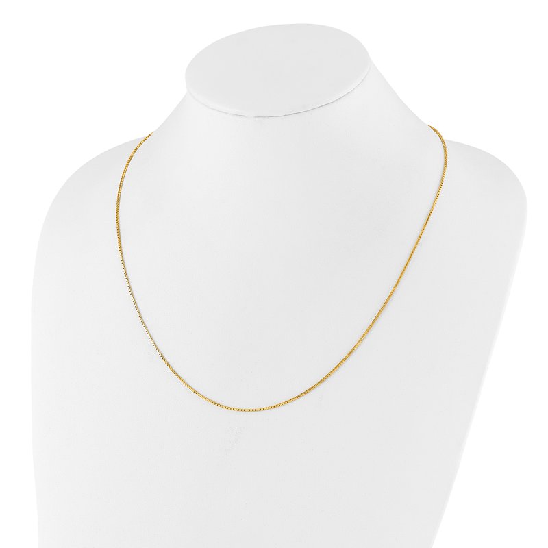 Sterling Silver Gold-plated Adjustable 1.1mm Box Chain