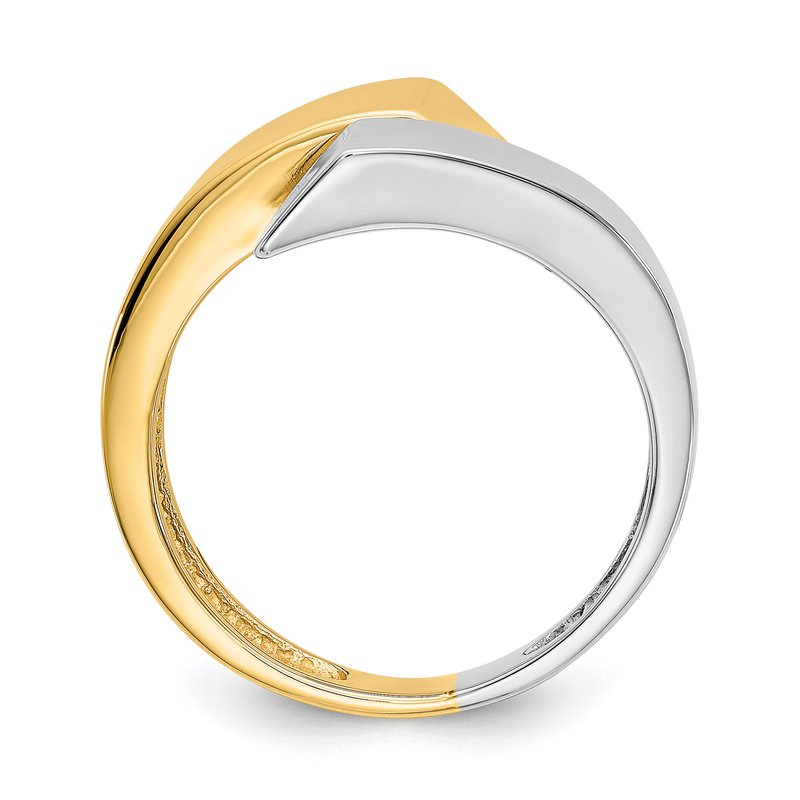 14k Two-tone Square Overlapping Ring