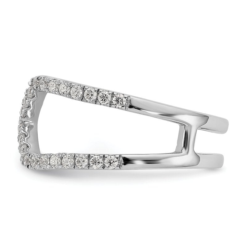 14K White Gold 1/2 carat Lab Grown Diamond VS+ F+ Complete Geometric Ring