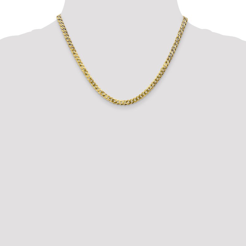 14K 26 inch 4.75mm Flat Beveled Curb with Lobster Clasp Chain
