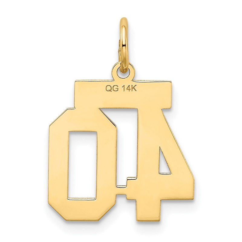 14k Small Satin Number 40 Charm