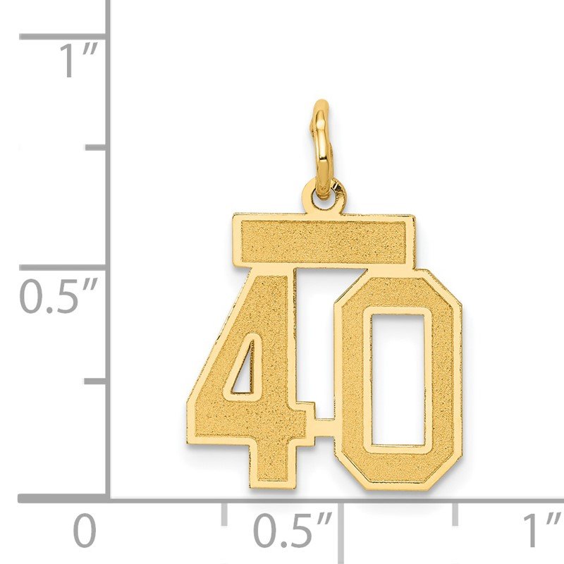 14k Small Satin Number 40 Charm