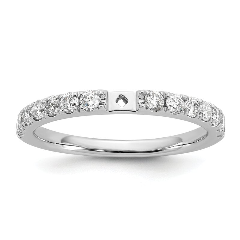 14K White Gold 1/2 carat Lab Grown Diamond VS+ F+ Semi-Mount Peg Set Engagement Ring