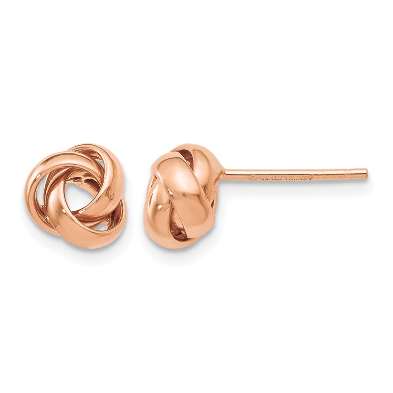 14K Rose Gold Polished Post Earrings