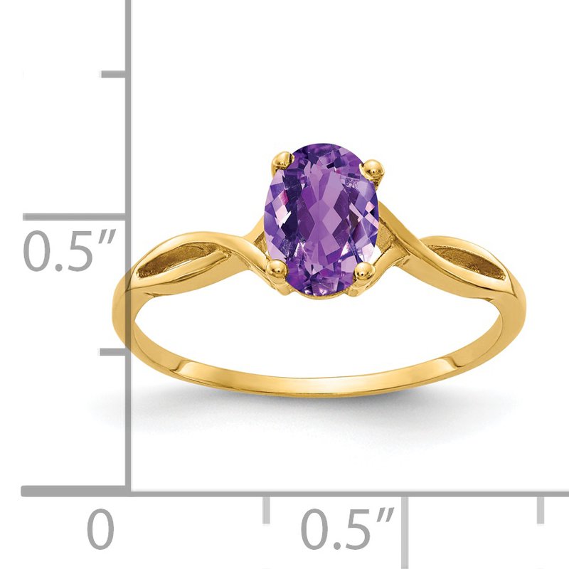 14k 7x5mm Oval Amethyst ring
