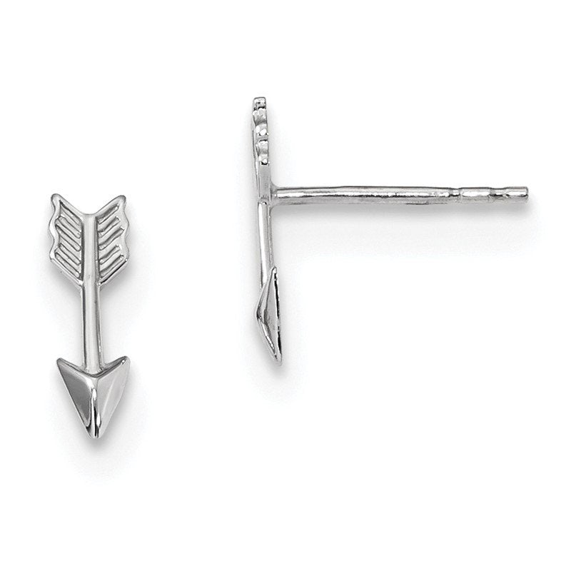 14k White Gold Polished Arrow Post Earrings