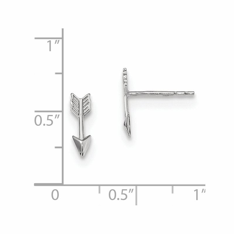 14k White Gold Polished Arrow Post Earrings
