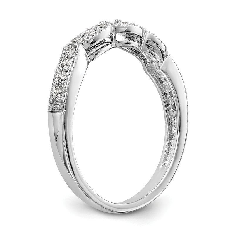 14K White 1/4 carat Lab Grown Diamond VS+ F+ Complete Wedding Band