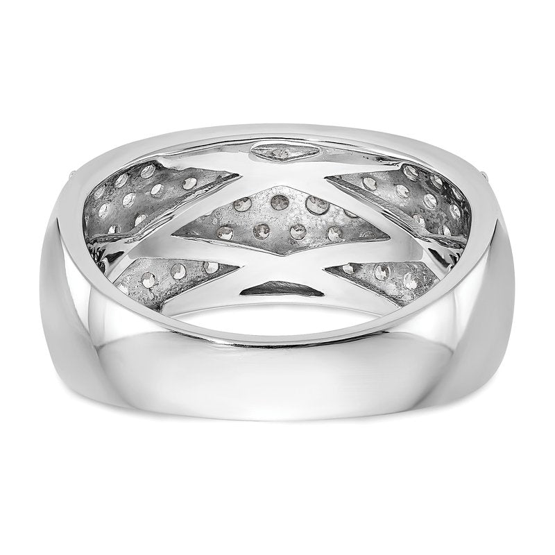 14K White Gold 1 5/8 carat Lab Grown Diamond VS+ F+ Complete Band