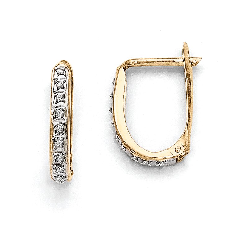 14k Diamond Fascination Hinged Hoop Earrings