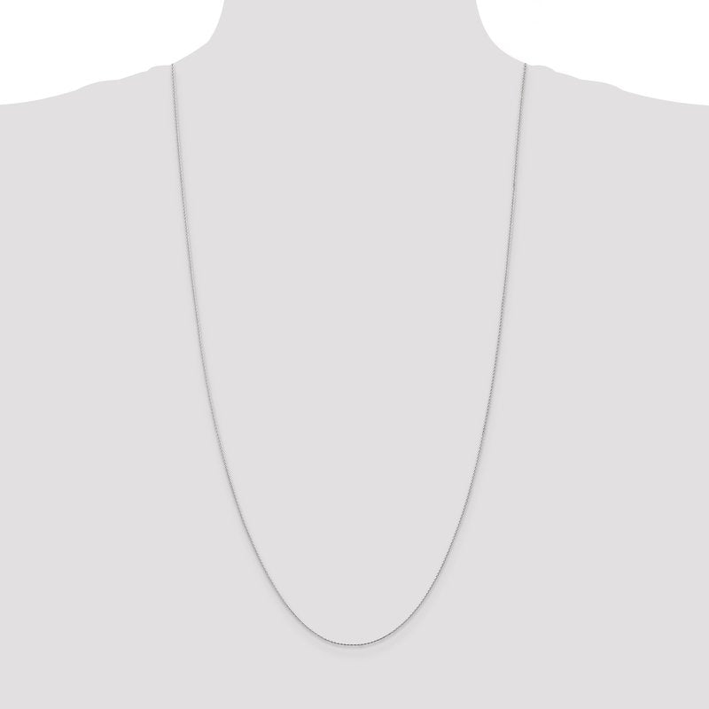14K White Gold 10 inch .8mm Diamond-cut Parisian Wheat with Lobster Clasp Anklet